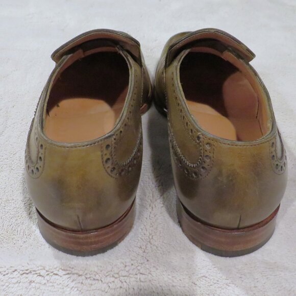 Edward Green x Leffot Wigmore Chameleon Burnished Antiqued Brogue Loafers 8D - Picture 7 of 9